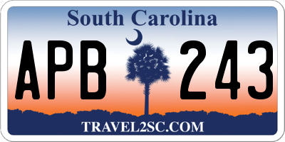 SC license plate APB243