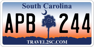 SC license plate APB244