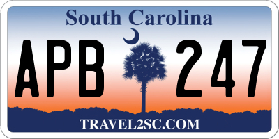 SC license plate APB247