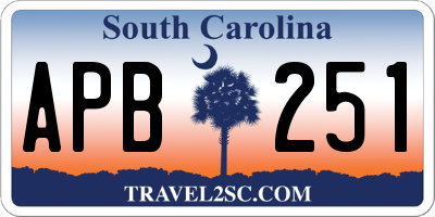 SC license plate APB251