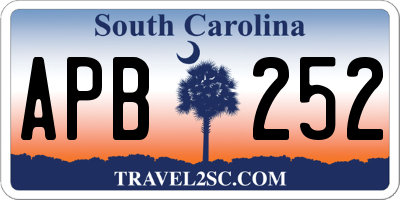 SC license plate APB252