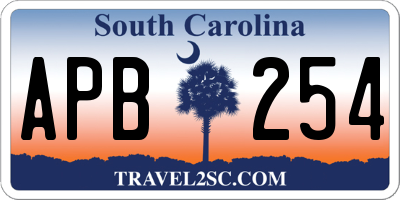 SC license plate APB254