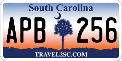 SC license plate APB256