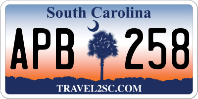 SC license plate APB258