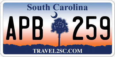 SC license plate APB259