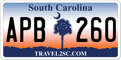 SC license plate APB260