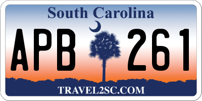 SC license plate APB261
