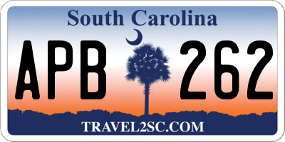 SC license plate APB262