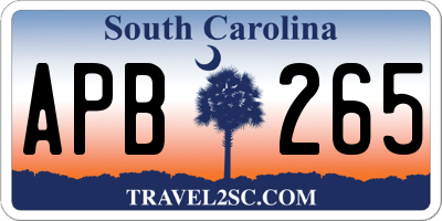 SC license plate APB265