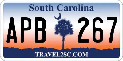 SC license plate APB267