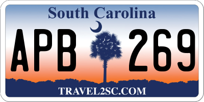 SC license plate APB269