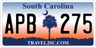 SC license plate APB275