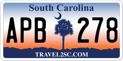 SC license plate APB278