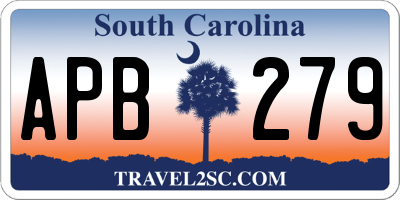 SC license plate APB279