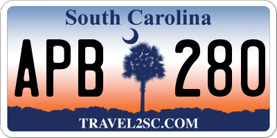 SC license plate APB280