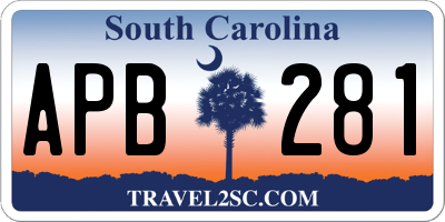 SC license plate APB281