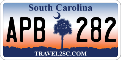 SC license plate APB282