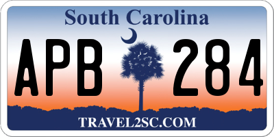 SC license plate APB284
