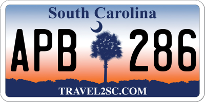 SC license plate APB286