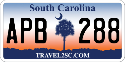 SC license plate APB288