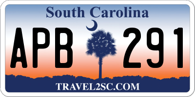 SC license plate APB291