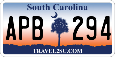 SC license plate APB294