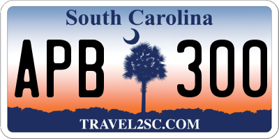 SC license plate APB300