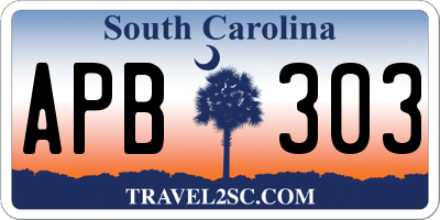 SC license plate APB303