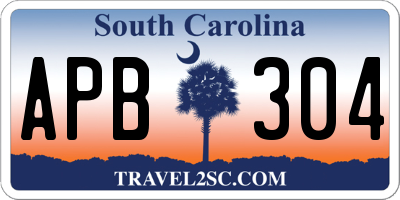SC license plate APB304