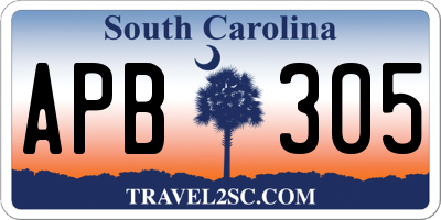 SC license plate APB305