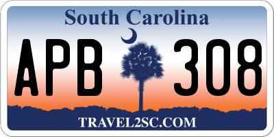 SC license plate APB308