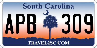SC license plate APB309