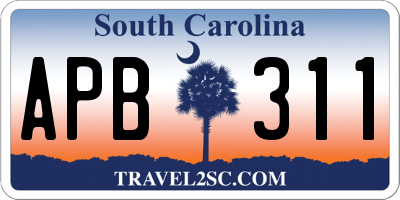 SC license plate APB311