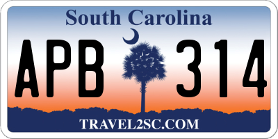 SC license plate APB314