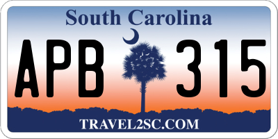 SC license plate APB315