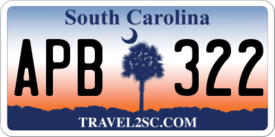 SC license plate APB322