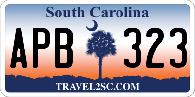 SC license plate APB323