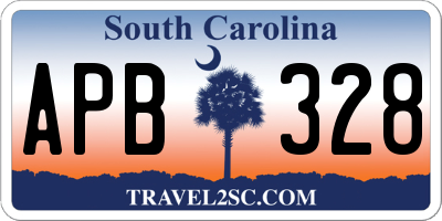 SC license plate APB328