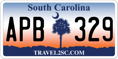 SC license plate APB329