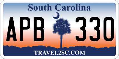 SC license plate APB330