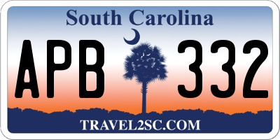 SC license plate APB332
