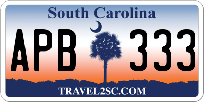 SC license plate APB333