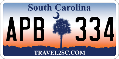 SC license plate APB334