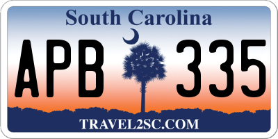 SC license plate APB335
