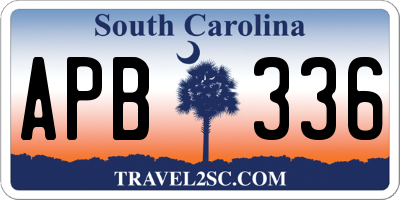SC license plate APB336