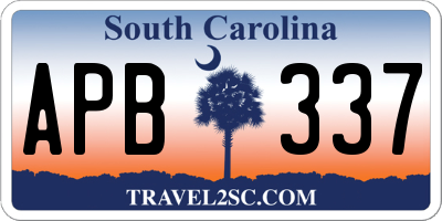 SC license plate APB337