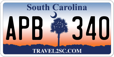 SC license plate APB340