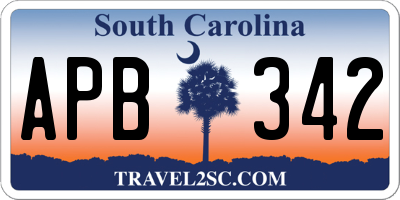 SC license plate APB342