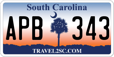 SC license plate APB343