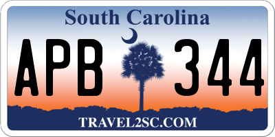 SC license plate APB344